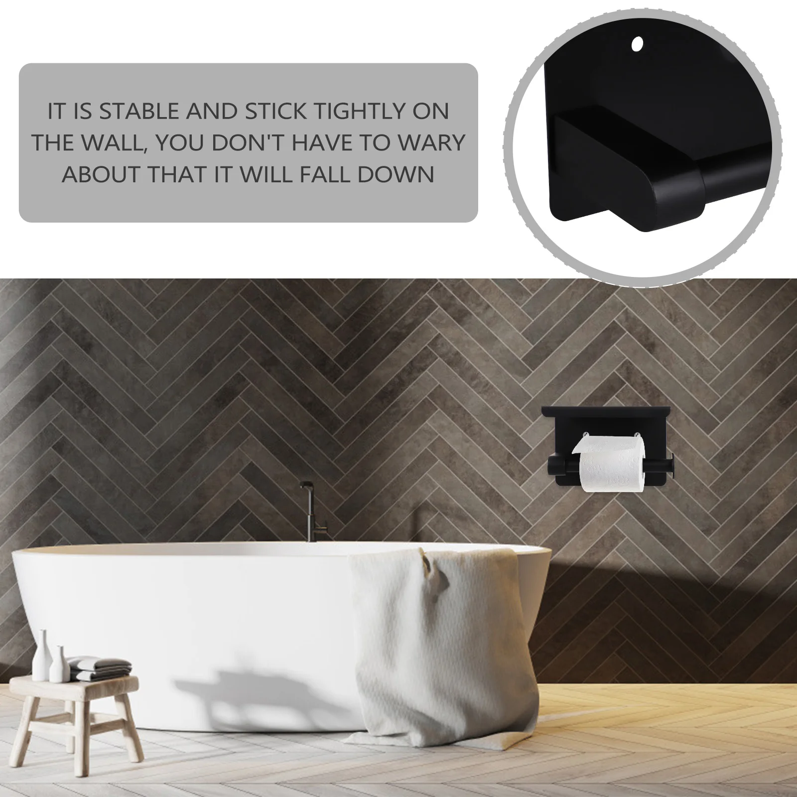 

1 комплект, 1 комплект, держатель для салфеток из нержавеющей стали для ванной комнаты, крепление для телефона, клейкая полка для хранения бумаги, липкий держатель для телефона в туалете