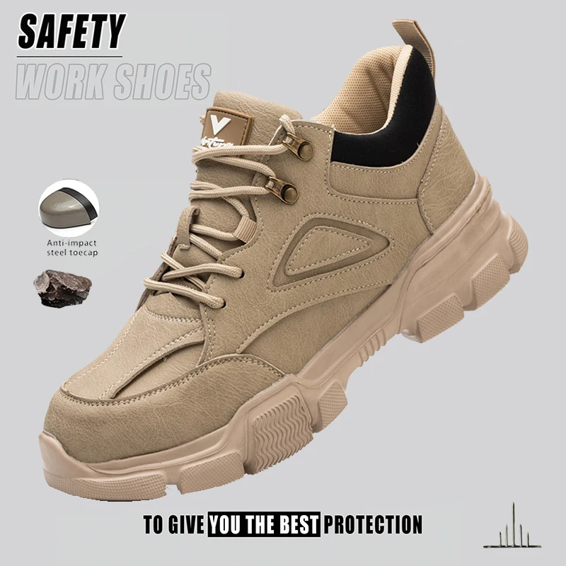 أحذية أمان غير قابلة للتدمير الصلب تو أحذية عمل عدم الانزلاق مقاومة للاهتراء مقاوم للماء التمهيد أحذية غير قابلة للتدمير للعمل كالمشي لمسافات طويلة #1