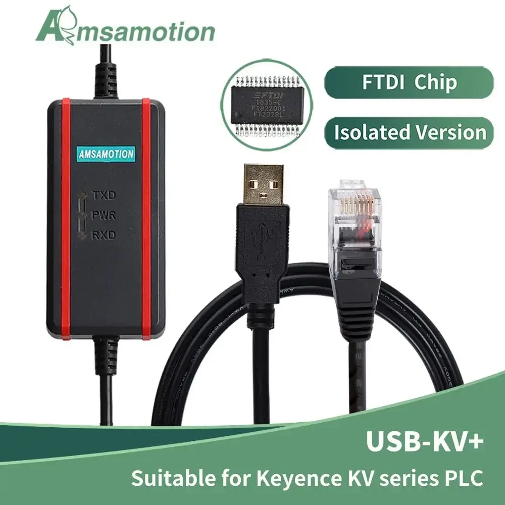 USB-KV+ Suitable for Keyence KV Series PLC KV1000 Data Programming Cable Download Line RJ45