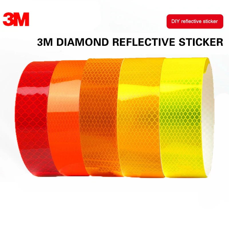 3M 100Cm Car Reflective Tape Safety Warning Car Decoration Sticker Reflector Protective Tape Strip Film Auto Motorcycle Sticker