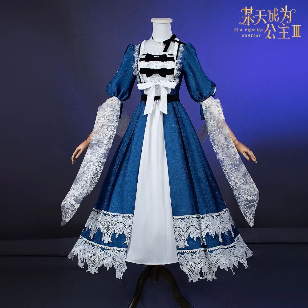 Who Made Me A Princess Athanasia Cosplay Costume Blue Dress Elegant Accessories Wig Halloween Party Performance Outfit view 5