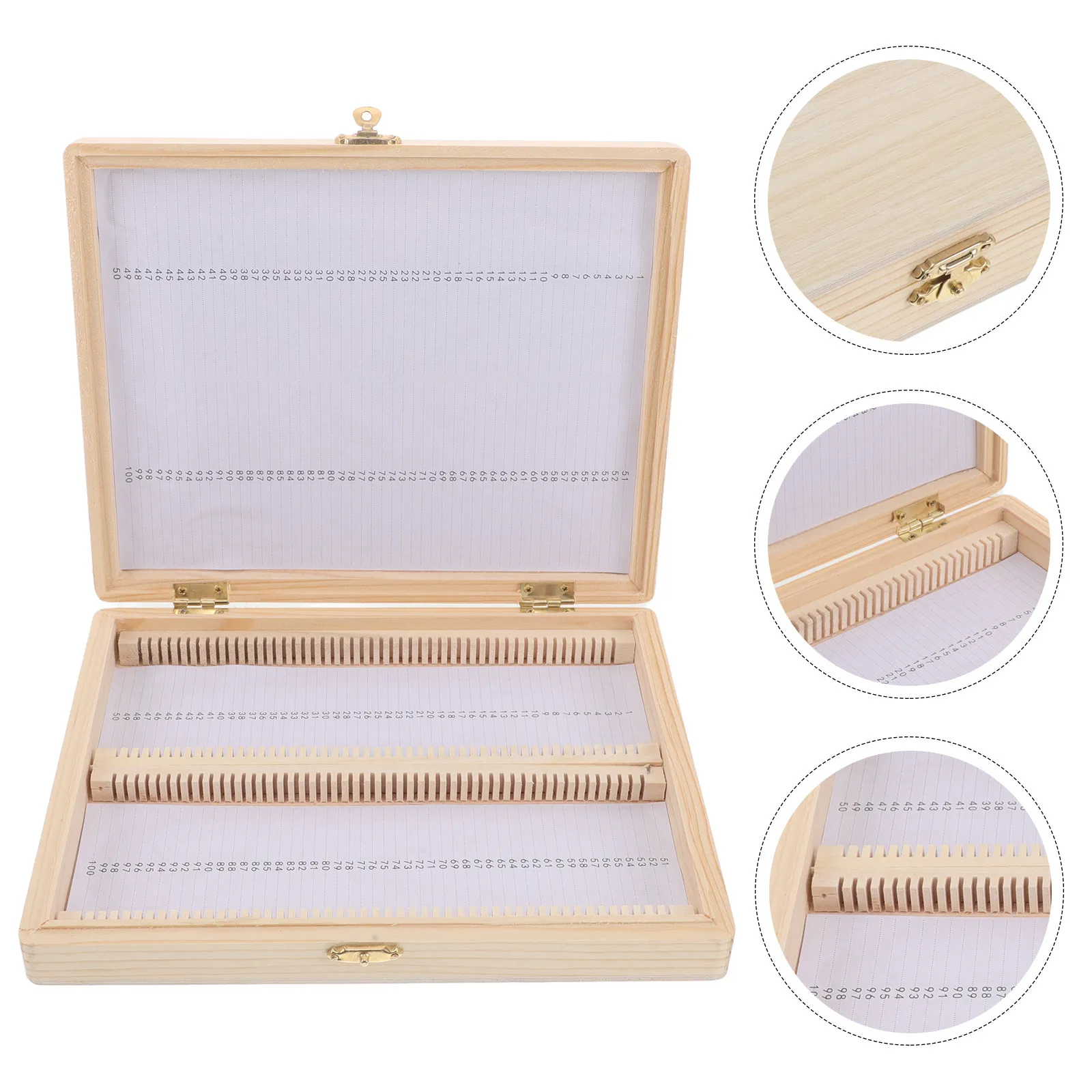 

Elegant Wood Microscope Slide Storage Case High Capacity Secure Transport for Teachers Students Lab Specimen Box Microscope