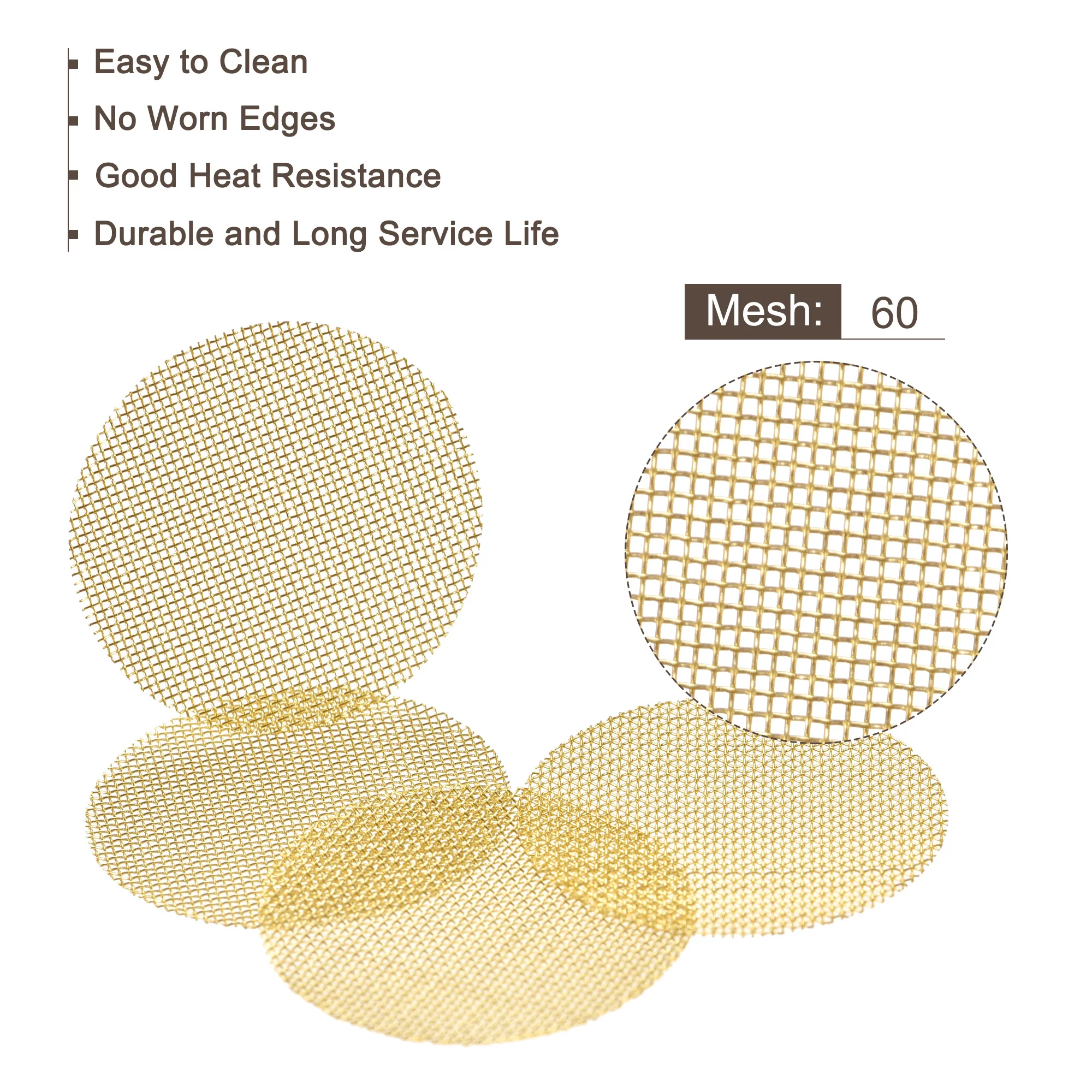 Uxcell Pipe Screen Brass Screens 15mm Diameter for Pipe Filter, Pack of 50