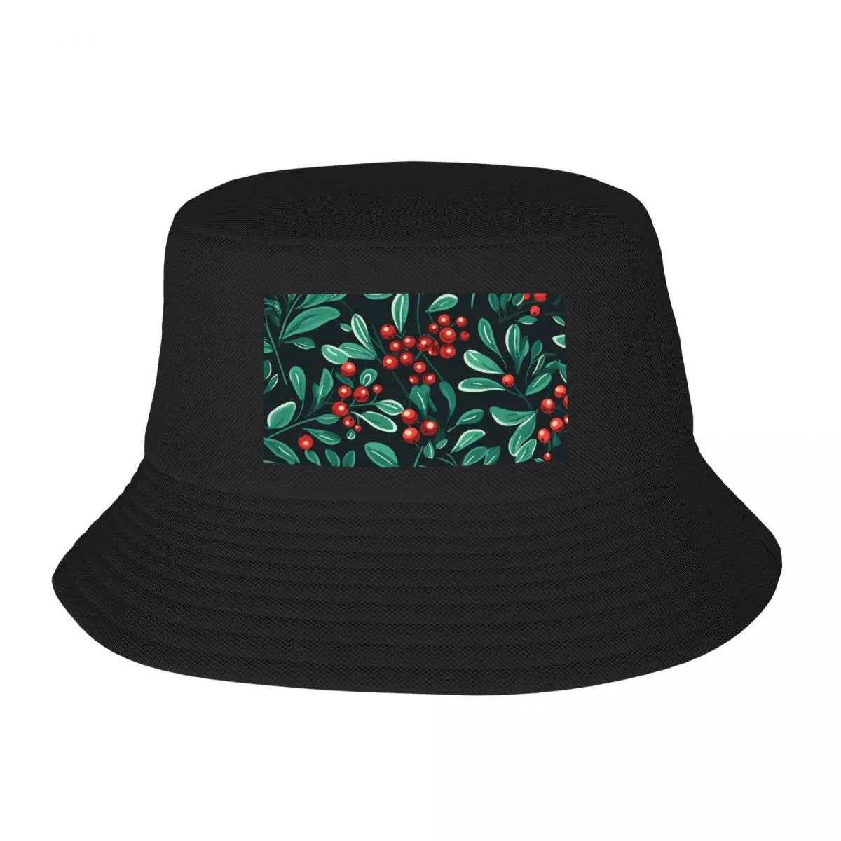 

Christmas Mistletoe Bucket Hat hard hat sun hat black New Hat Women Hat Men's