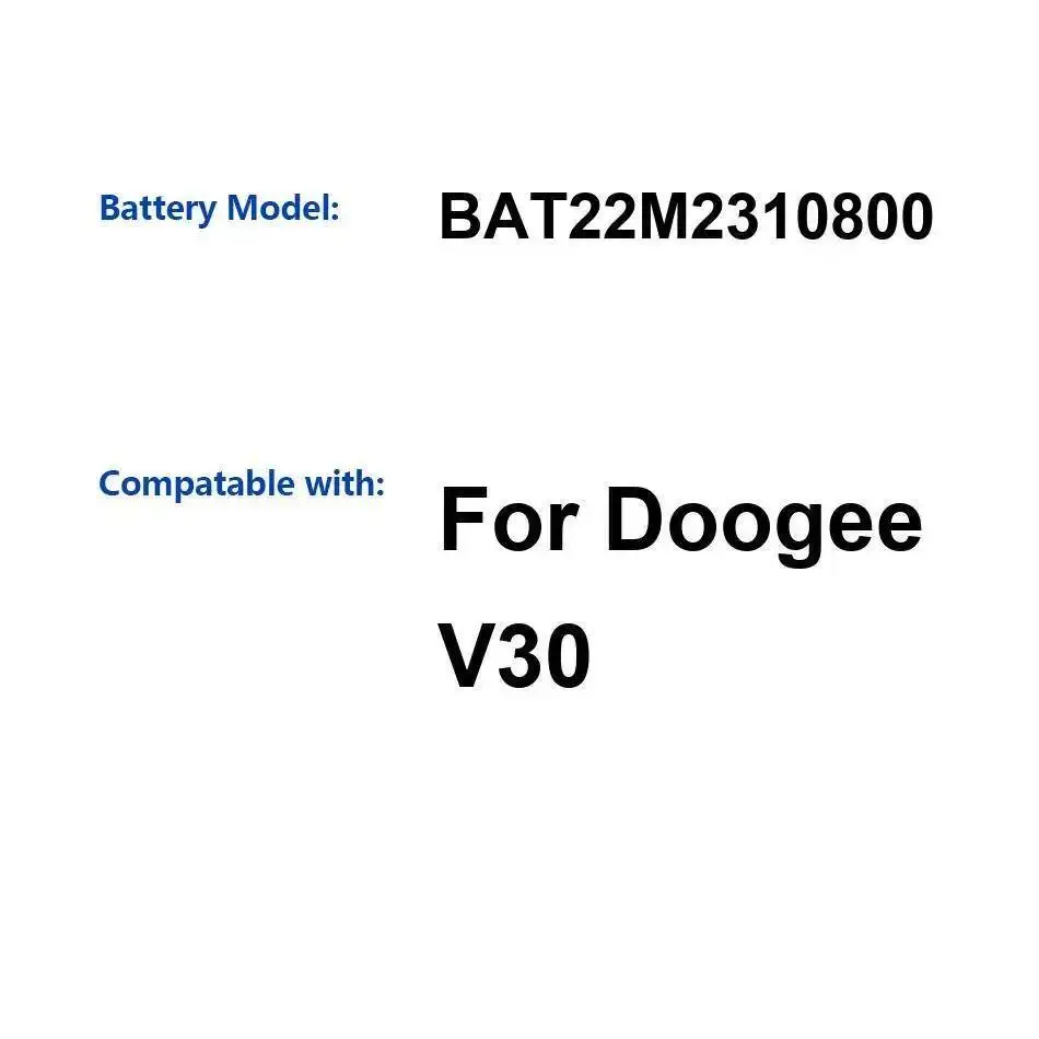 

Высокоэффективный аккумулятор для мобильного телефона 10800 мАч BAT22M2310800 для Doogee V30