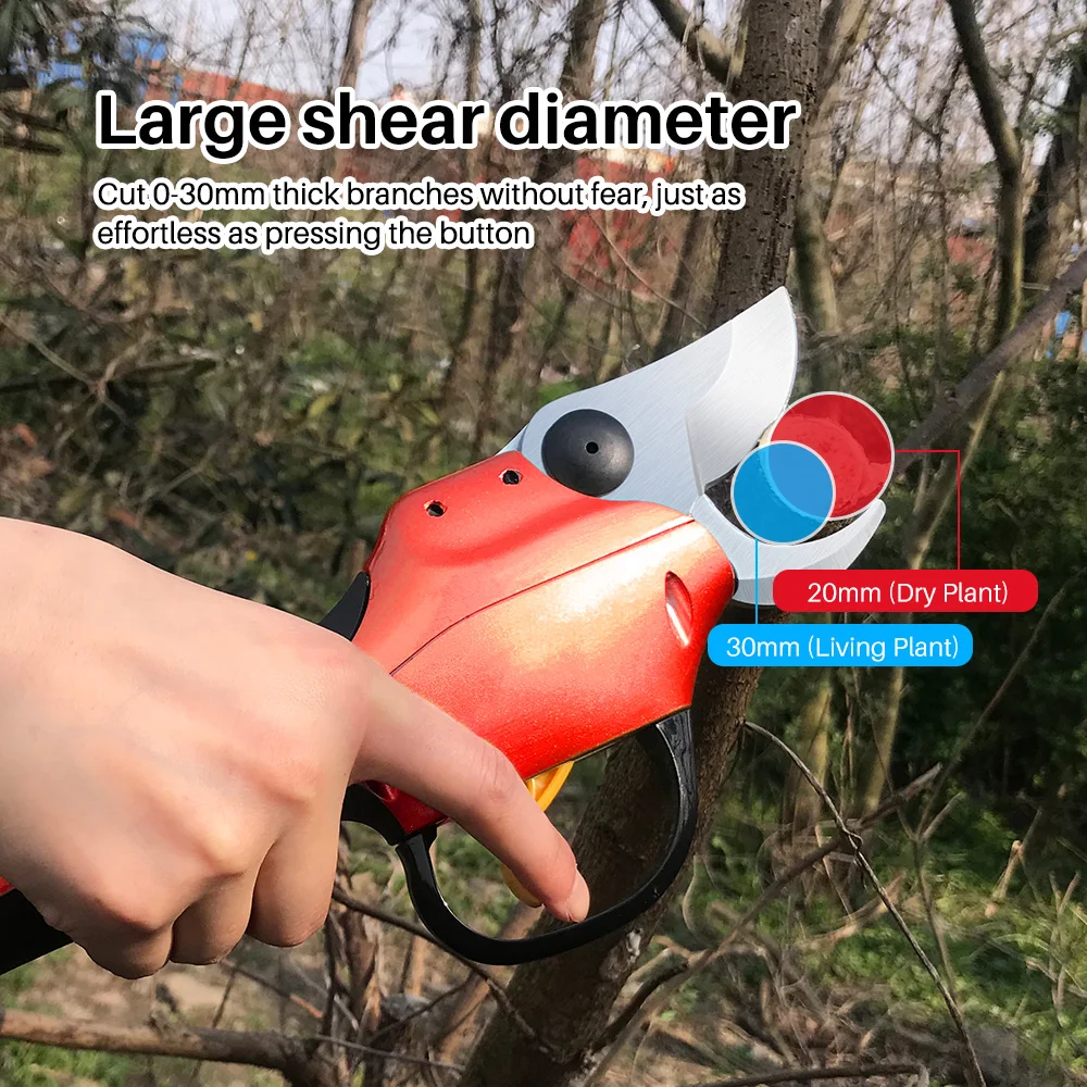 Electric Pruning Shears 30MM With 2 battery Optional Extension Rod Vineyard Vines Power Tools Cordless Scissors