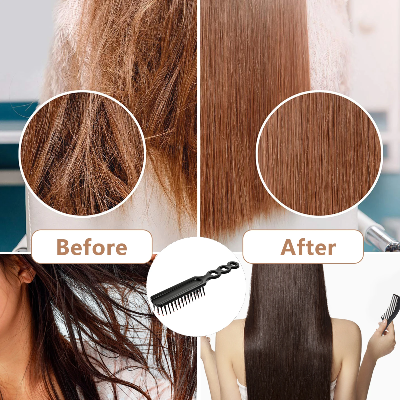 

12pcs Hair Comb Bulk Scalp Detangler Curved Handle Design Massage Effects Comfortable Grip Hairstyling Tool for