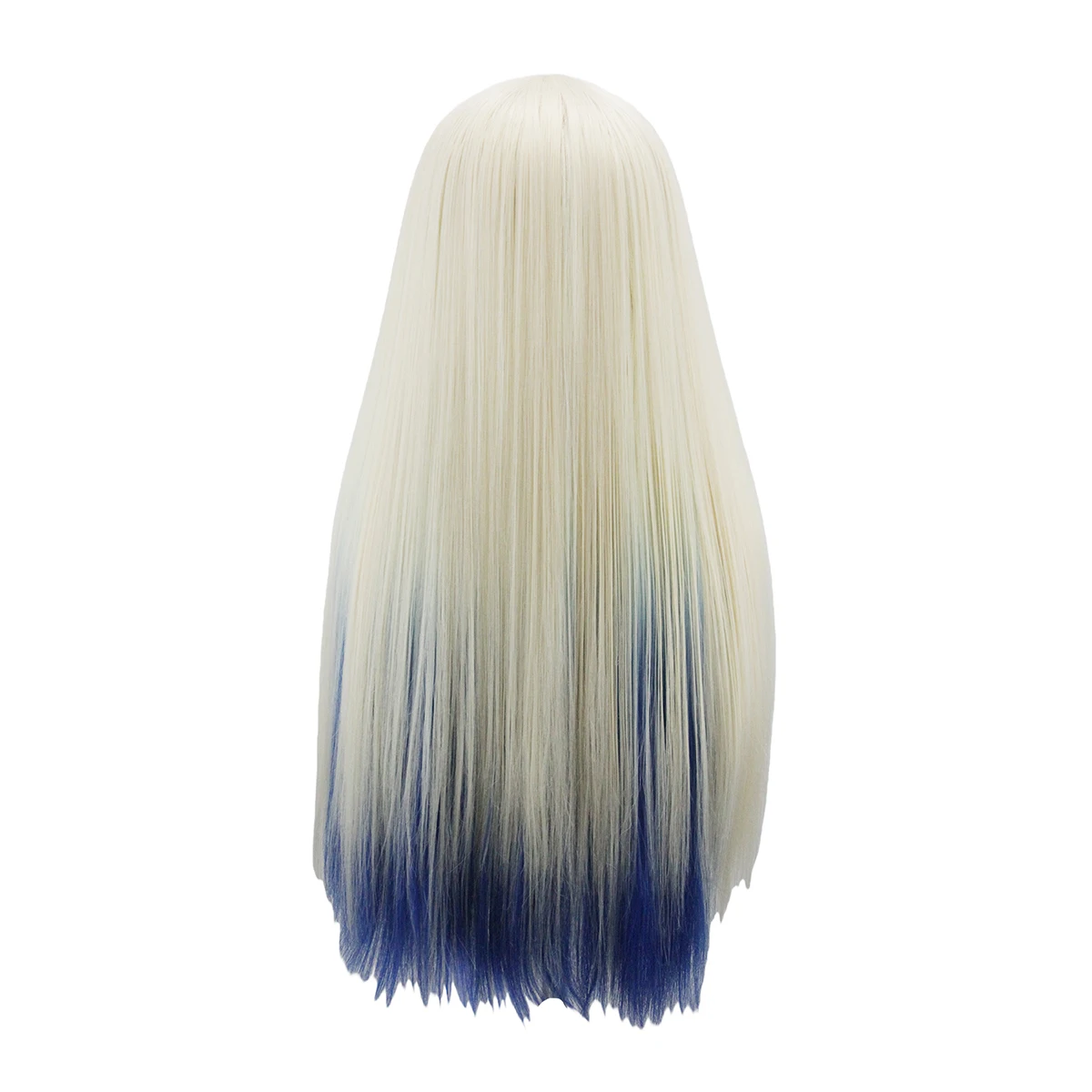 Light Golden to Rose Red and Navy ,Long Straight with Air Bangs,Sweet&Energetic Style for Daily Use,Synthetic Wigs.