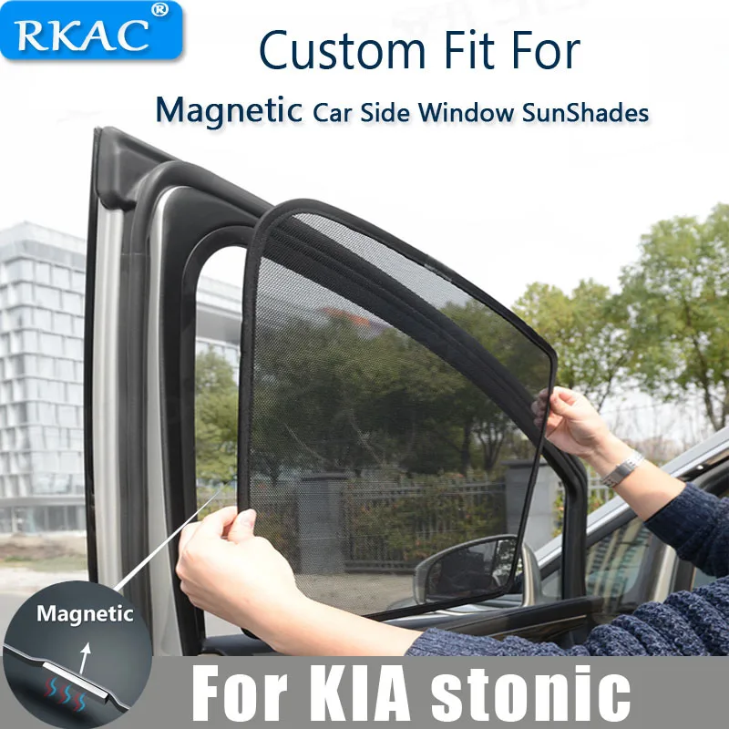 CUSTOM FIT Magnetic Car Side Window Sun Shades Cover Mesh car curtain Sun visor outside travel  kids For KIA stonic