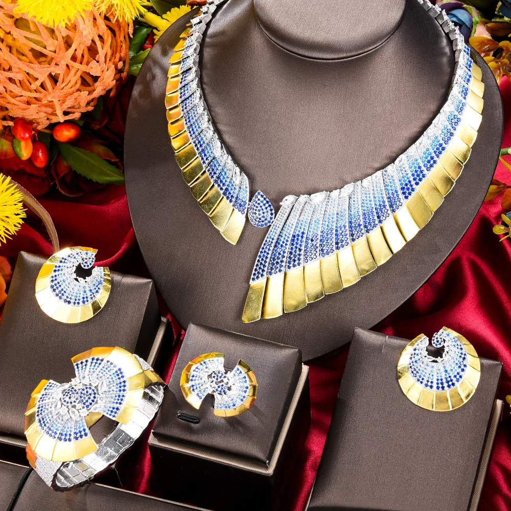 

GODKI Famous Brand Blossom Flower African Dubai Jewelry Sets For Women Wedding Party Zircon Wedding Bridal Jewelry Gift