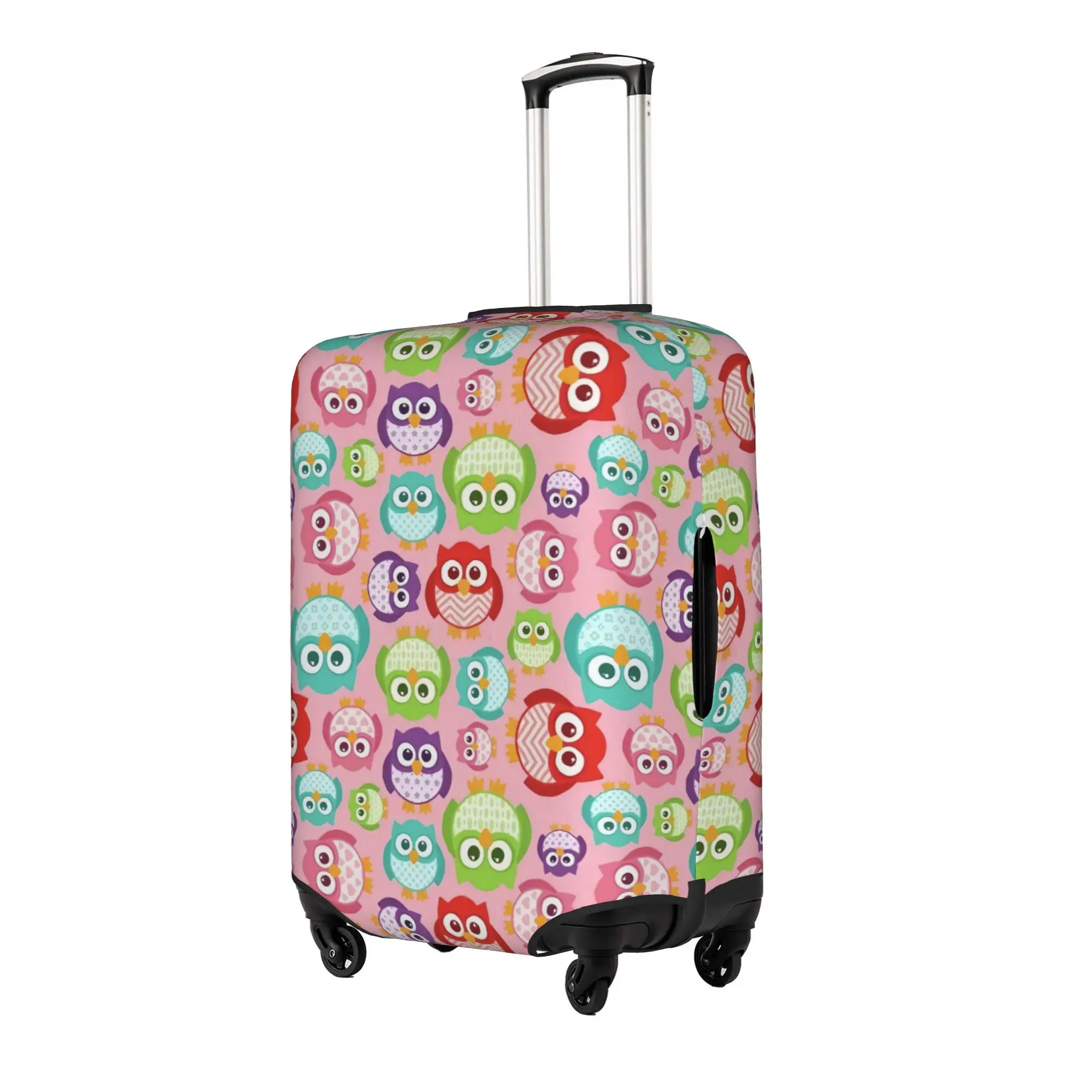Funny Funny Colourful Creative Owl Printed  Luggage Cover Protector Elastic  Travel Suitcase Covers