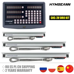 High Precision Lathe Milling 3 Axis Digital Digital Readout DRO Set SNS-3V and 5U 0.005mm CNC Linear Scale Encoder Grating Ruler