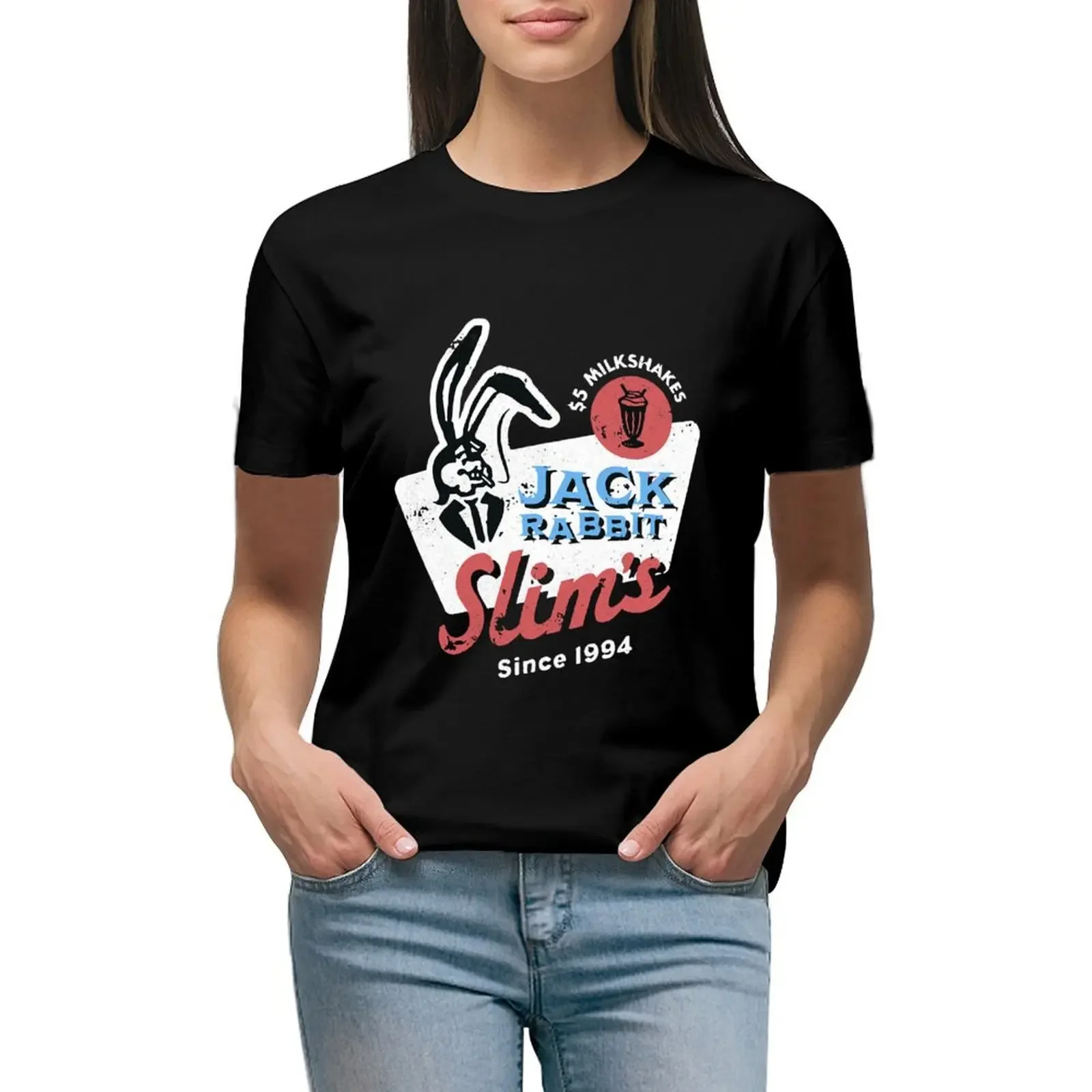 Jack Rabbit Shirt Pulp Fiction Movie Since 1994 Jack Rabbit Slims Restaurant T-Shirt animal prinfor summer blouses woman 2024