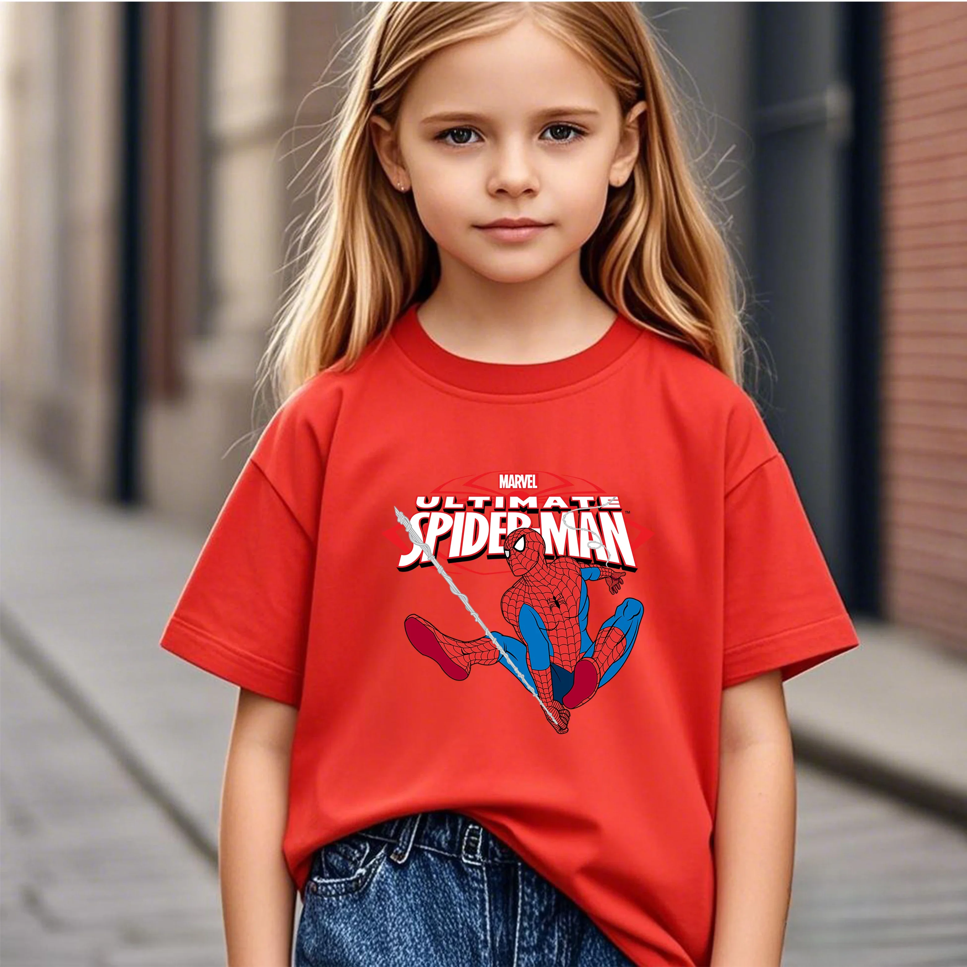 

Spiderman Hot Sale Cartoon Print 2026 2D Summer Short Sleeve Casual Daily Outfit