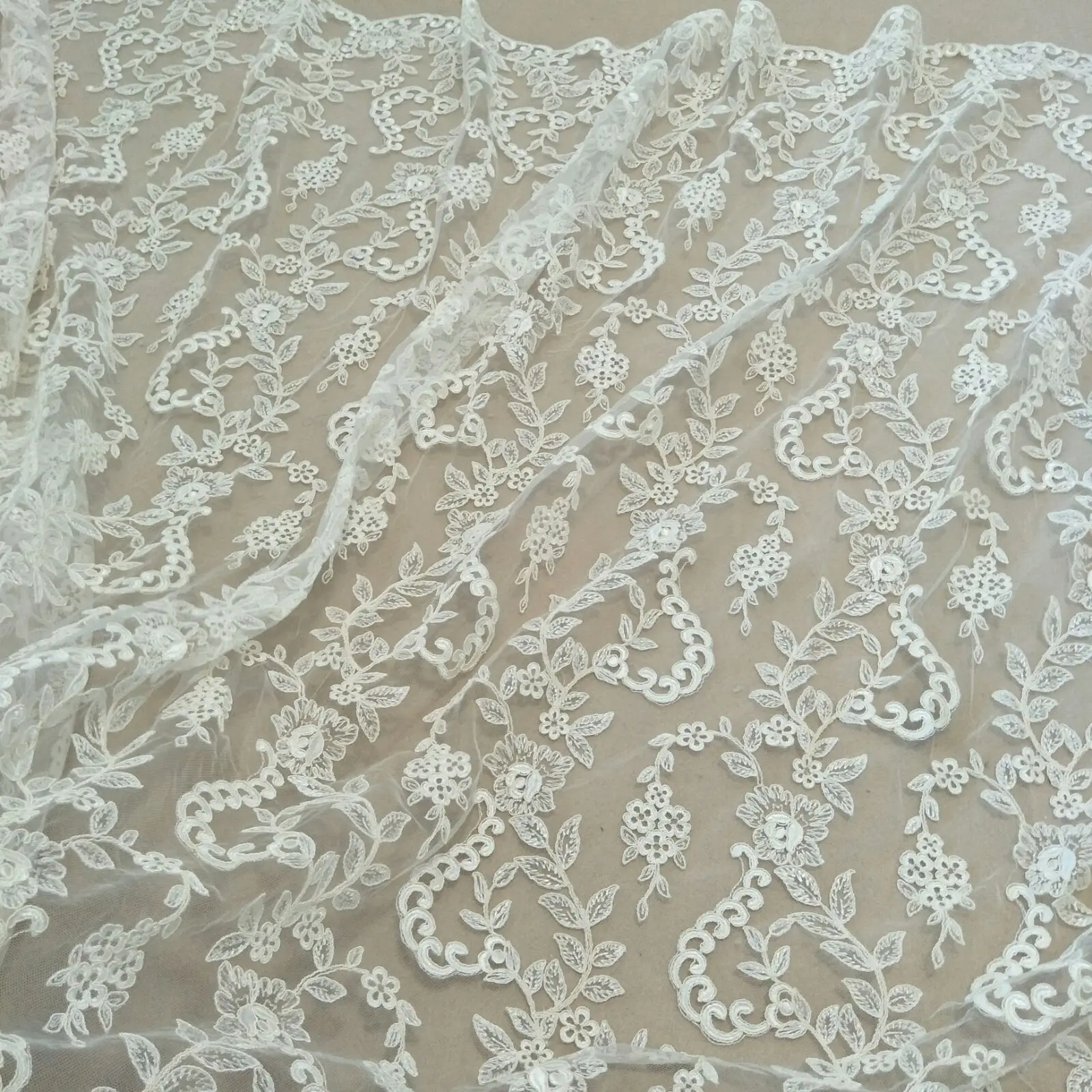 (Discount at the end of 2023) ylk0156 wedding dress Fabric Dress Lace accessories with sequins Ivory white