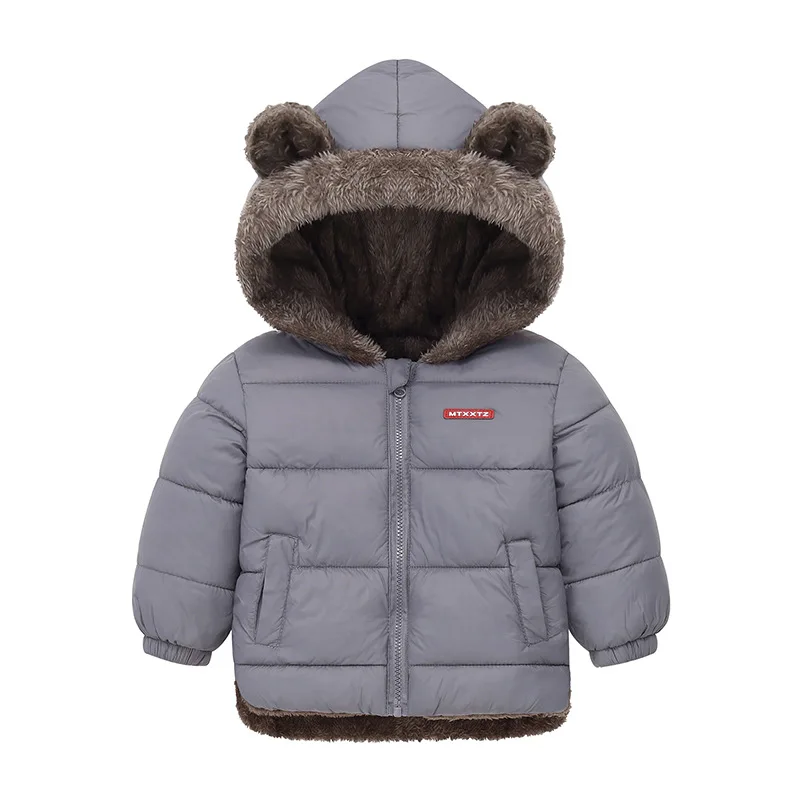 Baby Boys Girls Thick Jackets Winter Hooded Cotton Outerwear Children\'s Cashmere Padded Fleece Coat Kids Warm Snowsuit Clothes