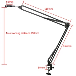 Microscope Video Camera Webcam Desktop Work Arm Stand Adjustable Boom Table Working Hanger Cantilever Stand Holder 1/4 6mm