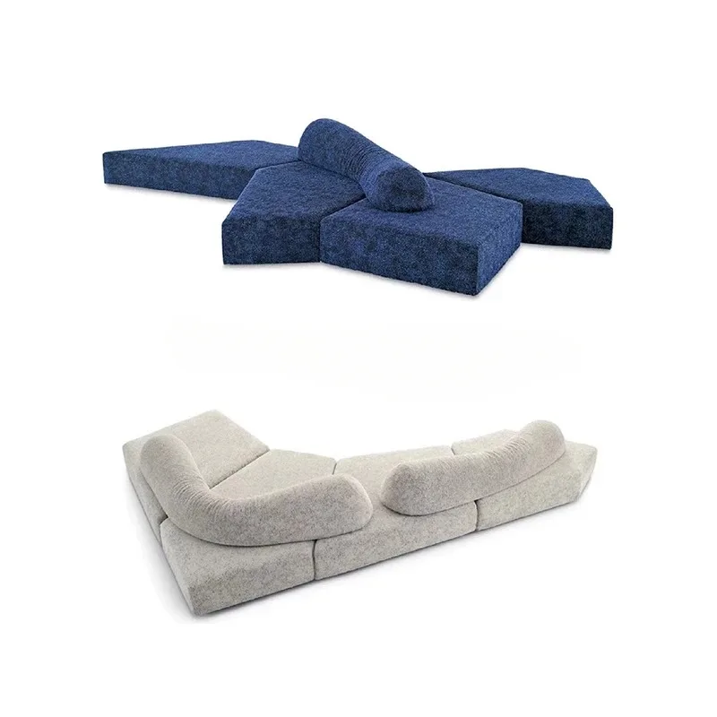 Italian minimalist rock fabric sofa irregular special-shaped module creative random combination