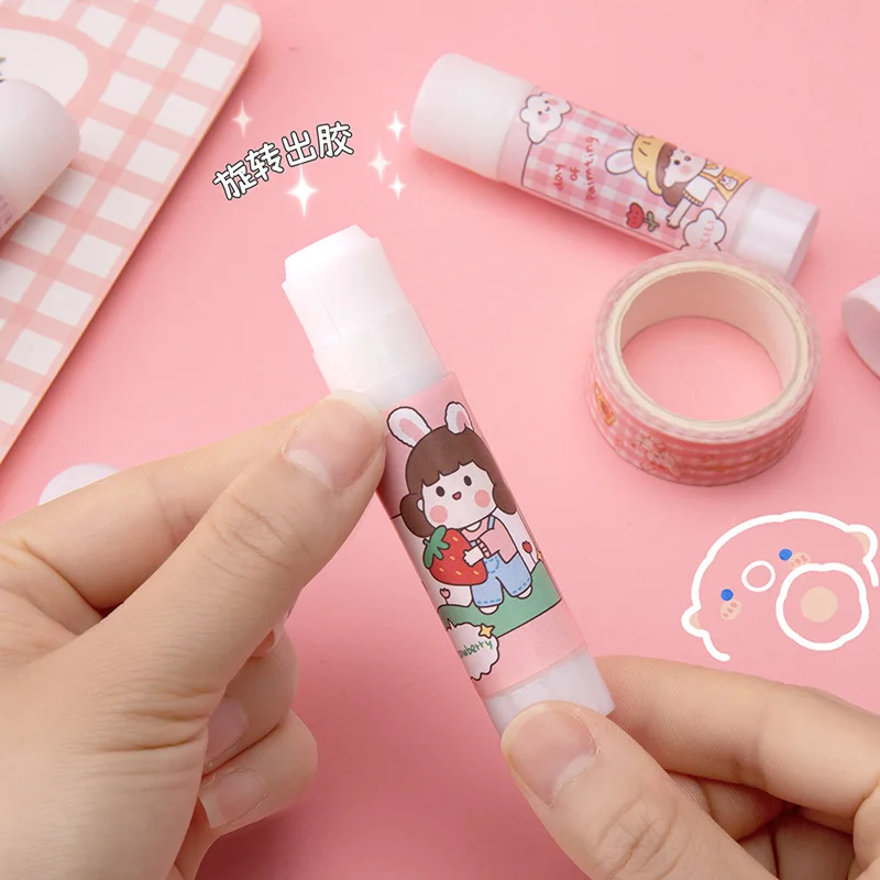 Kawaii 9G Viskositas Tinggi Lem Kuat Tongkat Super Lem Portabel DIY Alat Dekorasi untuk Kantor Alat Tulis Sekolah Lucu