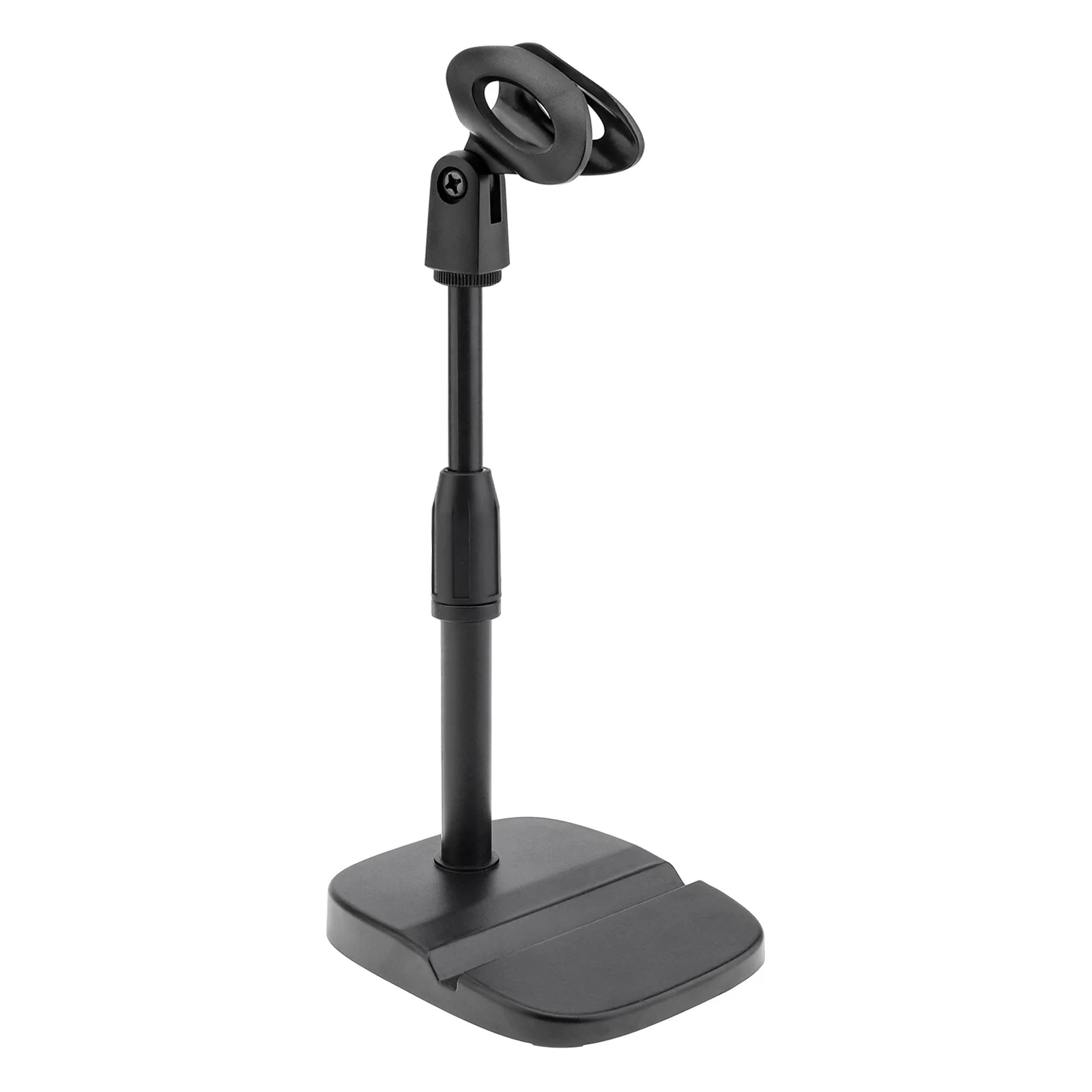 Adjustable Height Microphone Stand with Phone Holder, Stand Desk Table with Weighted Base 2 Types Optional