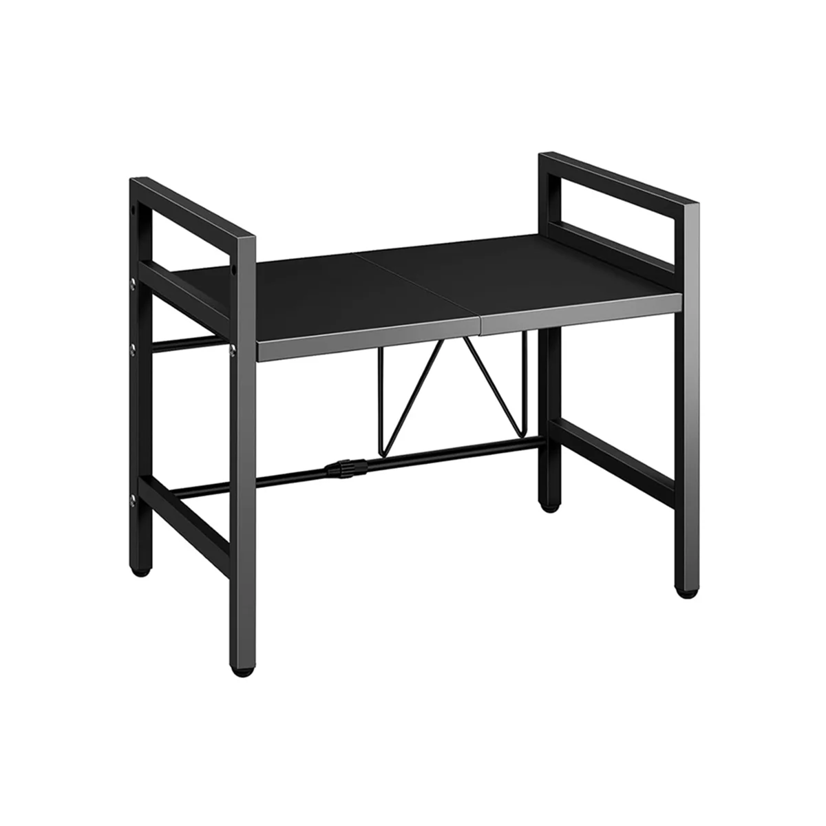 Extendable Microwave Oven Rack 2-Tier Microwave Stand with Storage Shelf Heavy Duty with 6 Hooks HOT