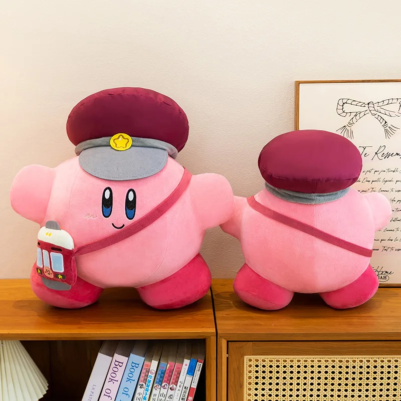 New 65cm Fluffy Kirby Station Attendant Plush Pillow, Ultra-Soft Pink Kirby Stuffed Toy, Cozy Anime Cushion for Sofa & Bed view 4