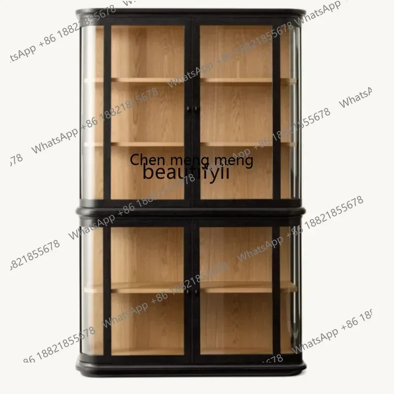 American solid wood living room storage bookcase villa study custom furniture
