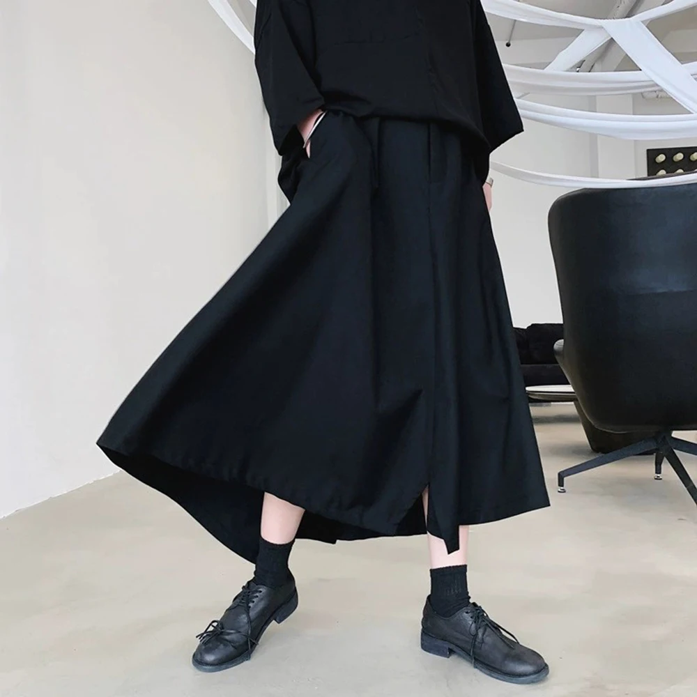 

Y2k Culottes Dark Irregular Designer Casual Pants Spring Genderless Fashion Youth Trend Niche Soft Cropped Pants Unisex 2026 New