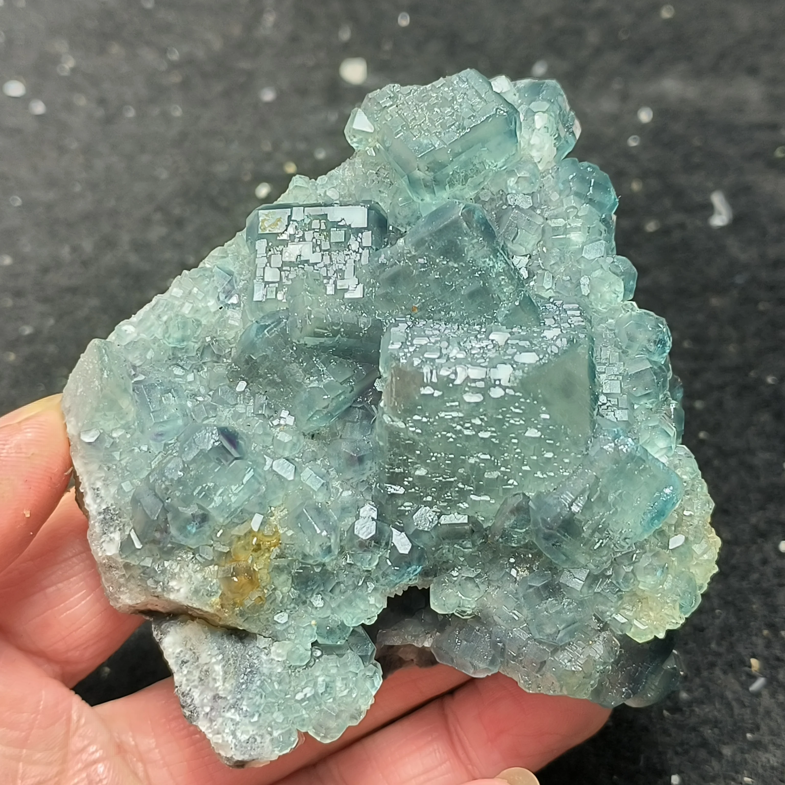 

224.4g100% natural rare blue green fluorite cluster mineral crystal specimen stone and Crystal Healing Crystal