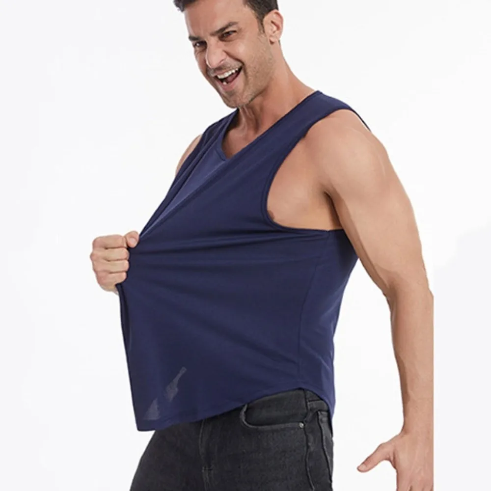 

Мышечные жилеты, футболка без рукавов, спортивная майка, быстросохнущий свободный жилет для бега, эластичный мужской топ с круглым вырезом, летние жилеты