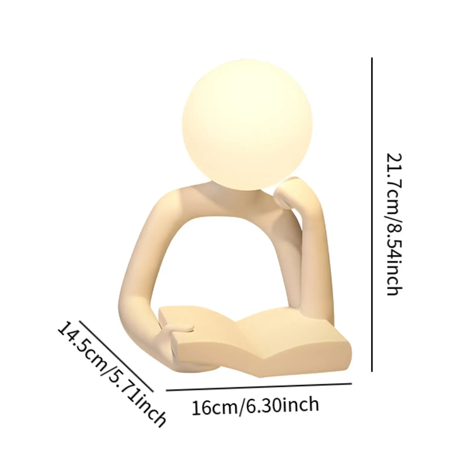 Night Light Figurine Thinker รูปปั้นสําหรับห้องนั่งเล่นพิธีขึ้นบ้านใหม่เดสก์ท็อป