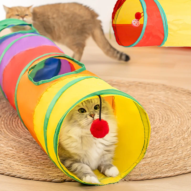 Toys for Cat Tunnel Tube Foldable Cube Cat Games Tunnel Kitten Toy Tent House Fun Pet Tube for Small Dogs Training Accessory