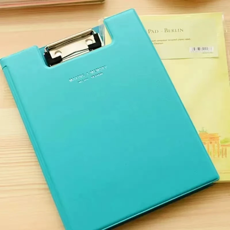 Waterproof A5 PU File Clipboard Flip Folder Contract Folder Student Writing Pad School Office Stationery Supply Random Color