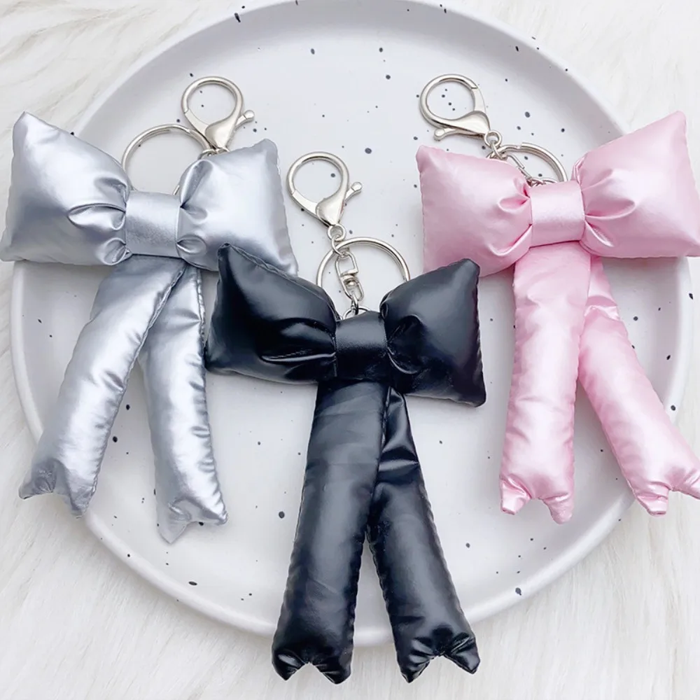 Korea Fashion Big Bow Keychain Cotton Filling Bowknot Key Chains for Women Y2K Bag Pendant Girlfriend Kpop Jewelry Gifts