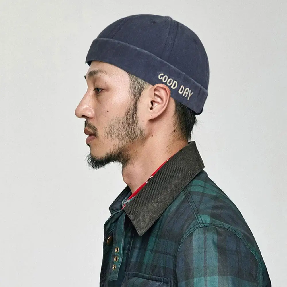 Bordado impresso senhorio chapéu lavado denim melão pele boné masculino feminino moda ajustável rua sem aba gorro chapéu