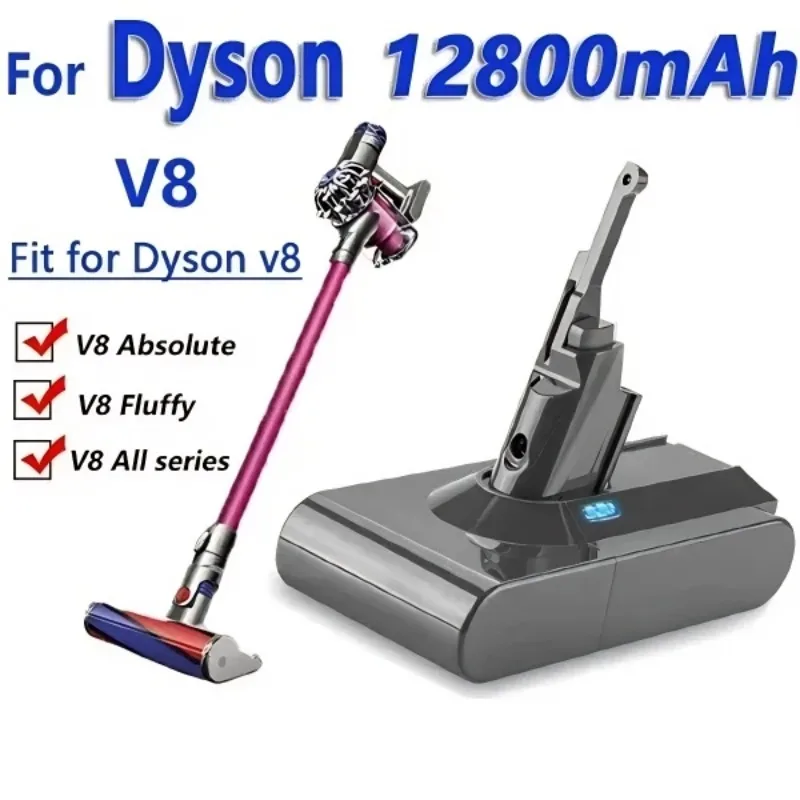

For Dyson V8 12800mAh Battery 21700 Cell Replacement Battery For Dyson V8 Absolute V8 Animal SV10 Handheld Vacuum Cleaner