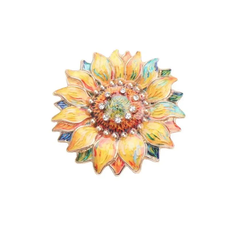 Van Gogh Sunflower Enamel Lapel Pin 1Pcs Unisex Art Brooch Badge for Backpack Jacket Decor Special Gift for Painting Lovers view 2