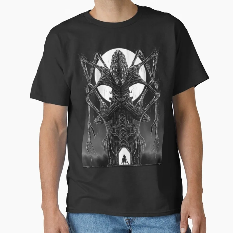 

Amygdala hunter horror monster Vintage video game Bloodborne Retro videogames Dark Souls gift T Shirt large size tops S-6XL