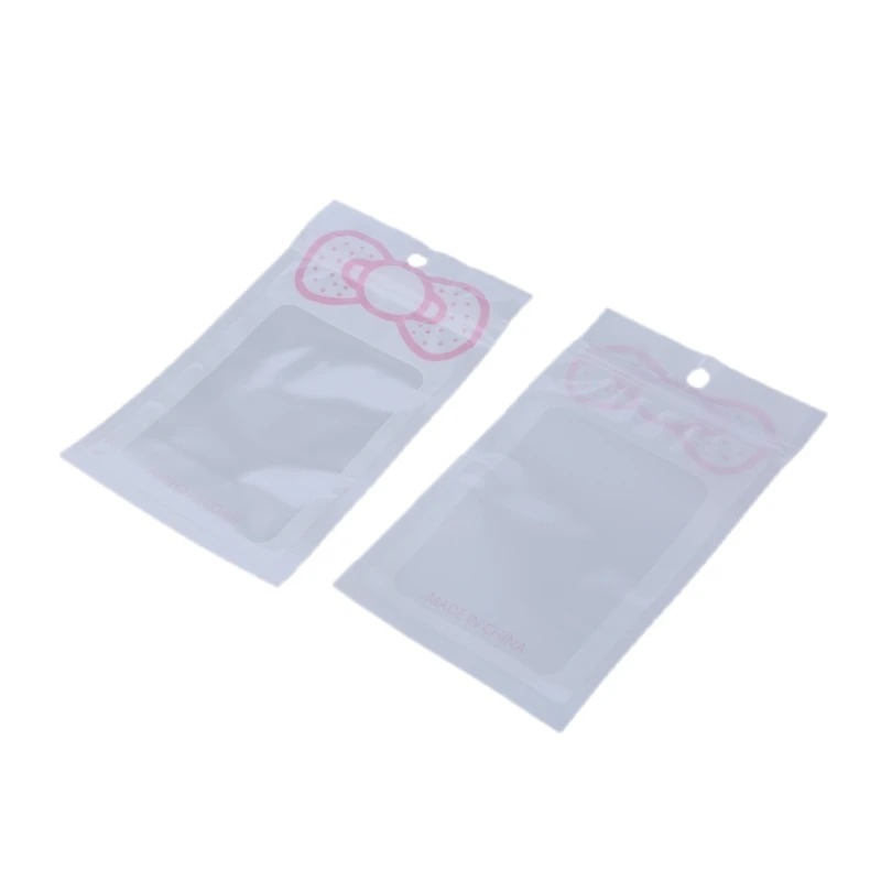 100pcs Bowknot Ziplocks Bag for Jewelry Display Handicrafts Eyelash Earrings D5QB