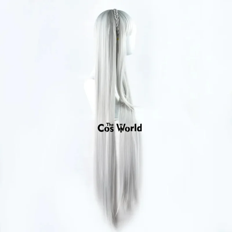 Re:Zero kara Hajimeru Isekai Seikatsu Emilia 100cm de largo pelucas de Cosplay de Anime fibra de pelo sintético resistente al calor + gorro de peluca