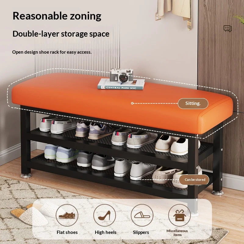 

Многофункциональная тумба-скамья для обуви из искусственной кожи для спальни, органайзер для прихожей, сиденье с потайным отсеком, современный дизайн для коридора