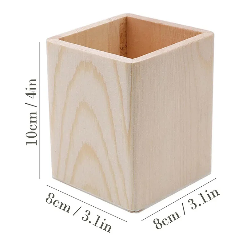 Wooden Pen Holders Pens Storage Organizer Box Pencil Desktop Holder Makeup Brush Container Home Office Stationery Supplies