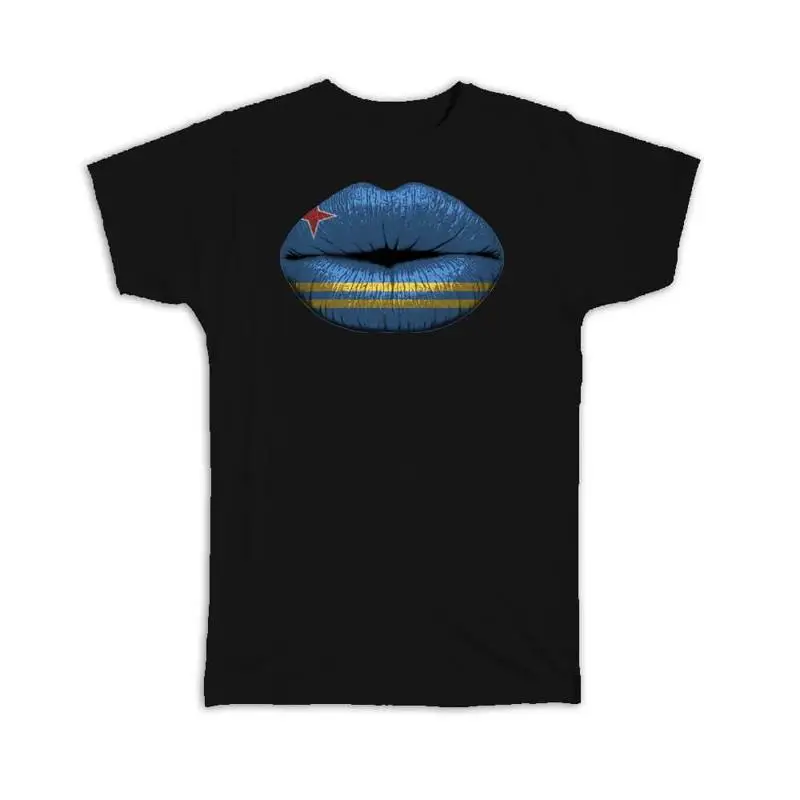 

Lips Aruba Flag North American Expat Country For Her Woman T shirt