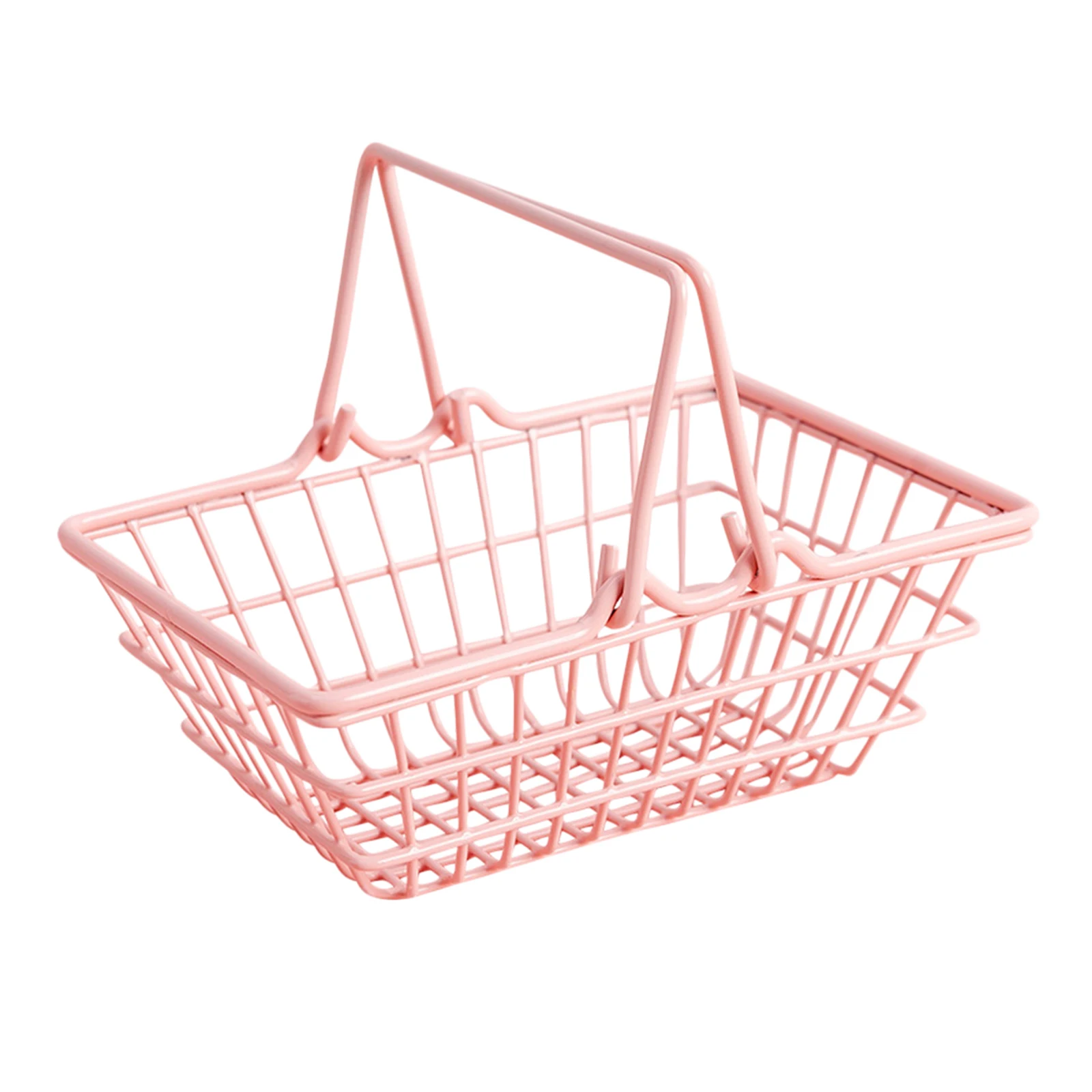 

Pink Mini Shopping Basket Sturdy Sundry Storage Small Lightweight Home Small Prop Miniature Basket Sundries Storage Mini Baskets