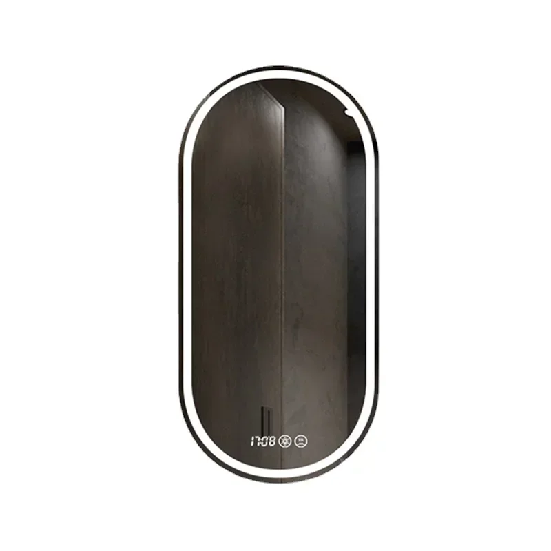 Smart Touch Mirror Fogless Oval Self-adhesive Bathroom Mirror Lights Illuminated Espelho Maquilhagem Com Led Bathroom Fixtures