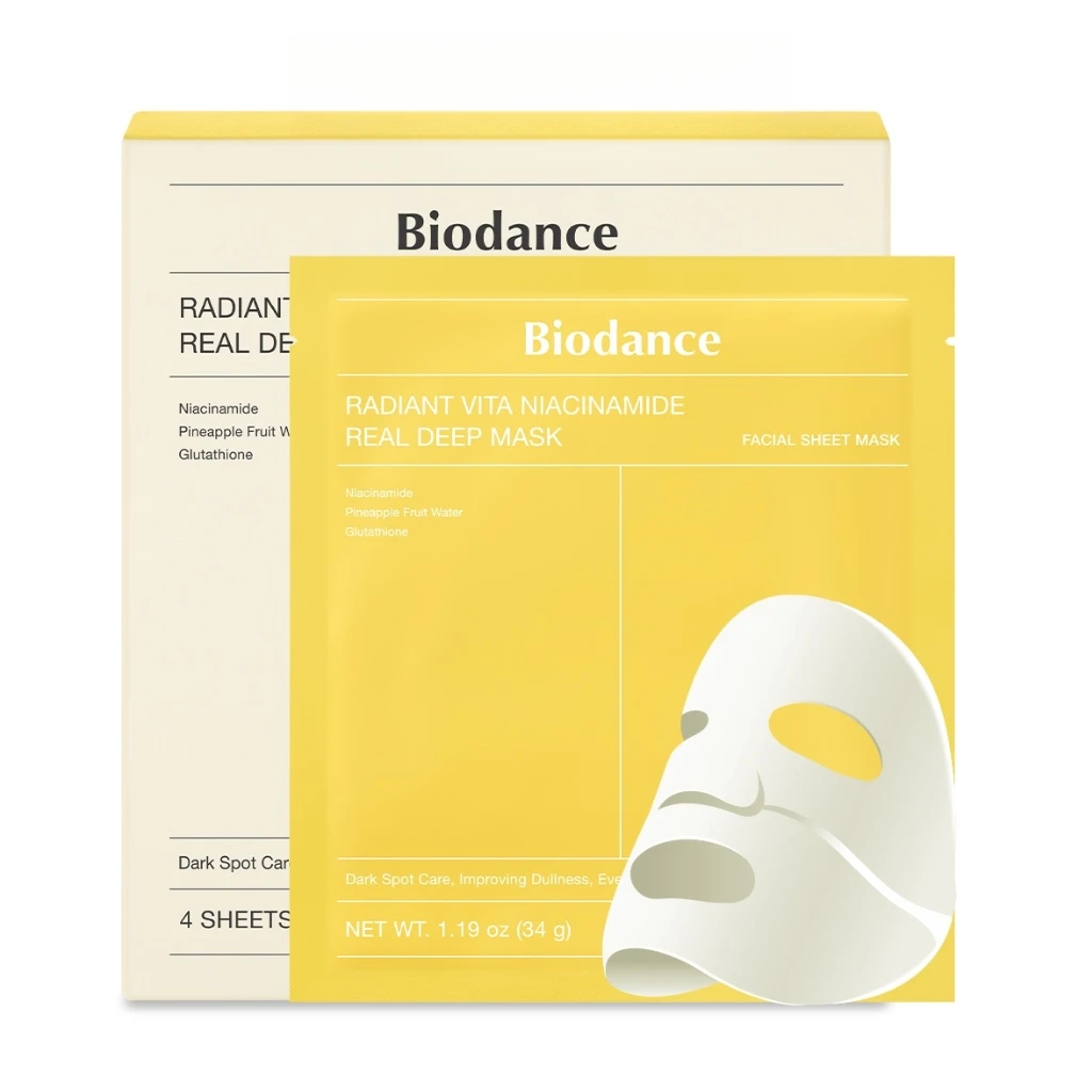 

BIODANCE Radiant Vita Niacinamide Real Deep Mask - 34g x 4pcs