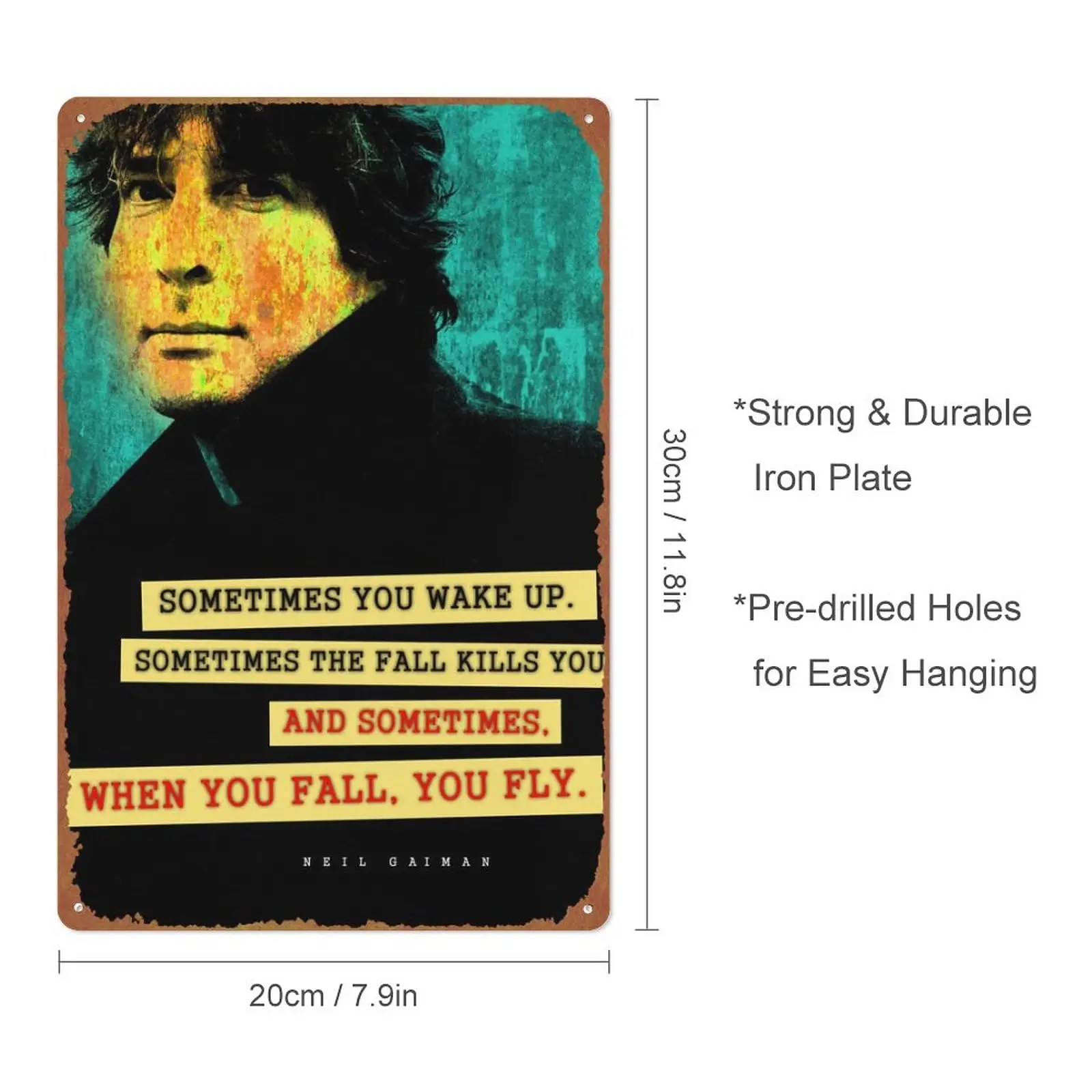 Neil Gaiman Quote Poster Vintage Tin Sign Unique Metal Wall Decor for Home, Bar, Diner, Pub, es,Fun Kitchen Decor, Funny Bar Sig