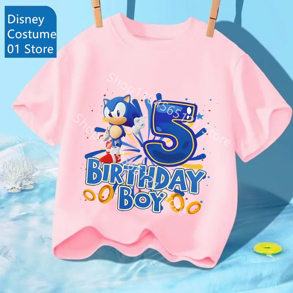 Sonics Cartoon Kids T-Shirt Summer Short Sleeved Cute Boys girls Daily Streetwear Top Soft Breathable Casual Children Wear