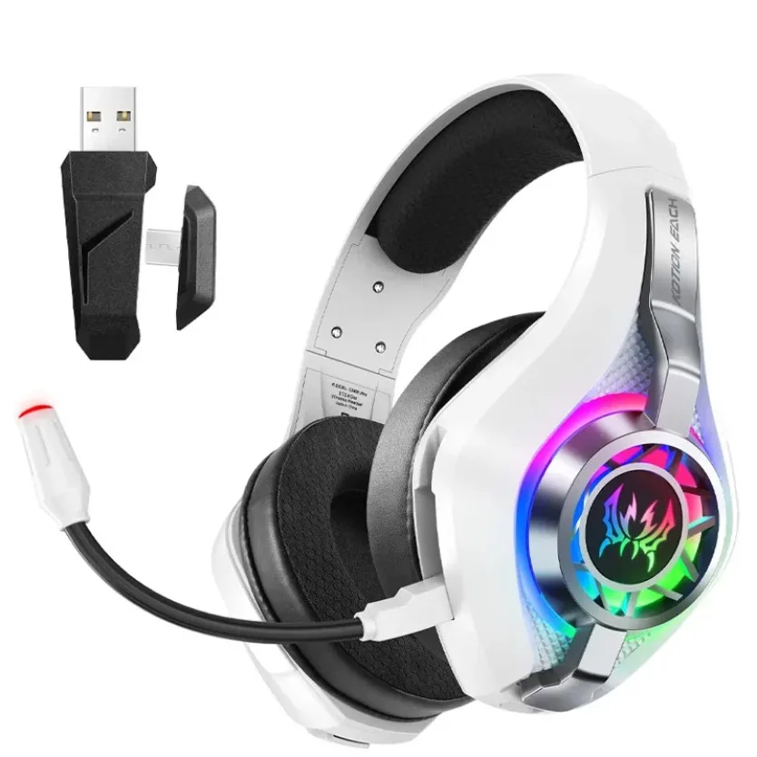Kabelloses GS400 Ultra Gaming-Headset, 2,4 G USB-Dongle, Bluetooth-RGB-Kopfhörer, Mikrofon mit Rauschunterdrückung, für PS5, PS4, PC, Notebook