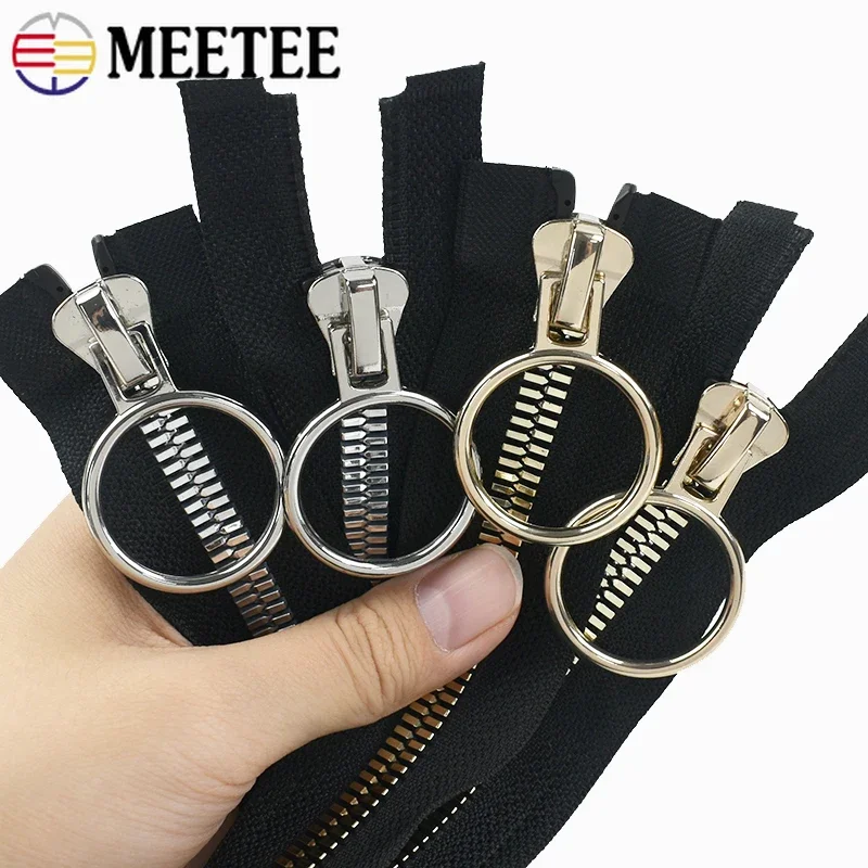 5# 8# 60-100cm Double Sliders Resin Zippers Open-end O Ring Puller Jacket Bag High Quality Zip Repair Kit DIY Sewing Accessories
